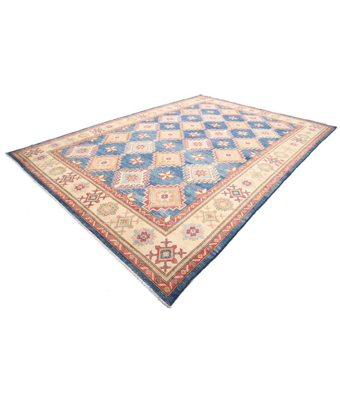 Kazak 9' 11" X 14' 3" Hand-Knotted Wool Rug 9' 11" X 14' 3" (302 X 434) / Blue / Ivory