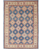 Kazak 9' 11" X 14' 3" Hand-Knotted Wool Rug 9' 11" X 14' 3" (302 X 434) / Blue / Ivory