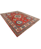 Kazak 10' 1" X 13' 2" Hand-Knotted Wool Rug 10' 1" X 13' 2" (307 X 401) / Red / Ivory