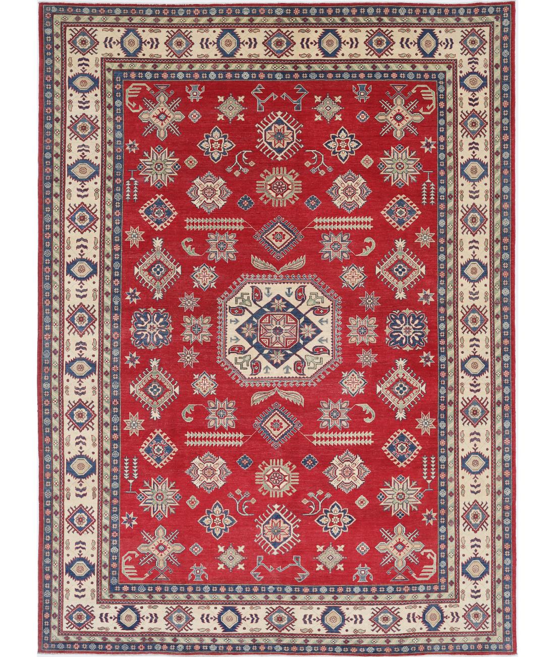 Kazak 10' 3" X 14' 0" Hand-Knotted Wool Rug 10' 3" X 14' 0" (312 X 427) / Red / Ivory