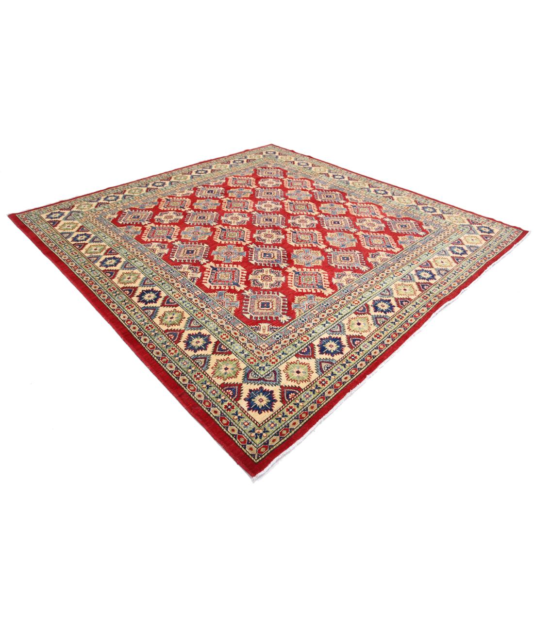 Kazak 9' 1" X 9' 2" Hand-Knotted Wool Rug 9' 1" X 9' 2" (277 X 279) / Red / Ivory