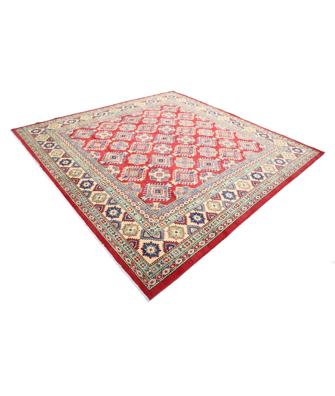 Kazak 9' 1" X 9' 2" Hand-Knotted Wool Rug 9' 1" X 9' 2" (277 X 279) / Red / Ivory