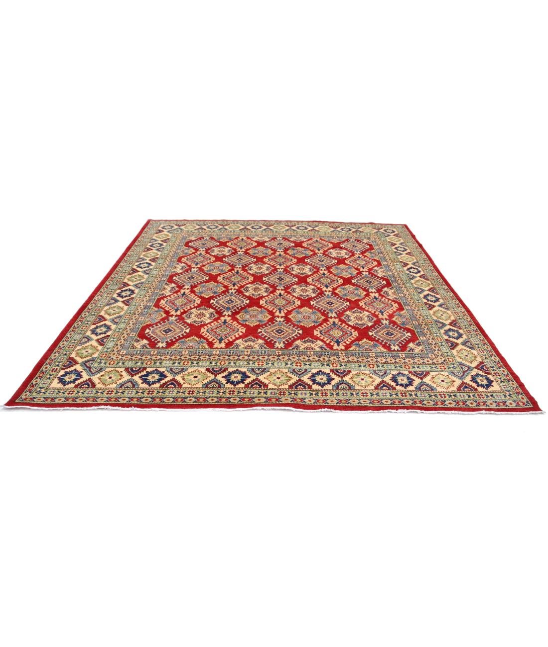 Kazak 9' 1" X 9' 2" Hand-Knotted Wool Rug 9' 1" X 9' 2" (277 X 279) / Red / Ivory