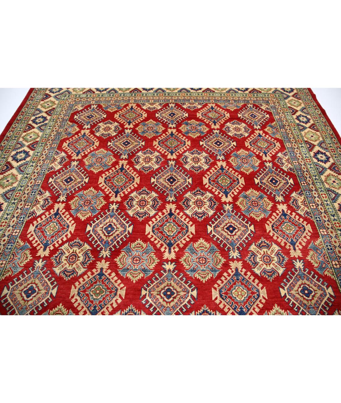 Kazak 9' 1" X 9' 2" Hand-Knotted Wool Rug 9' 1" X 9' 2" (277 X 279) / Red / Ivory