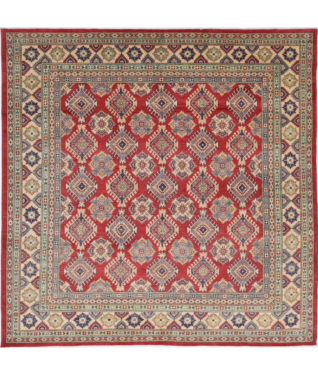 Kazak 9' 1" X 9' 2" Hand-Knotted Wool Rug 9' 1" X 9' 2" (277 X 279) / Red / Ivory