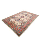 Kazak 6' 5" X 9' 8" Hand-Knotted Wool Rug 6' 5" X 9' 8" (196 X 295) / Ivory / Red