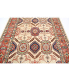 Kazak 6' 5" X 9' 8" Hand-Knotted Wool Rug 6' 5" X 9' 8" (196 X 295) / Ivory / Red