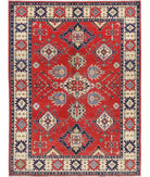 Kazak 6' 10" X 9' 2" Hand-Knotted Wool Rug 6' 10" X 9' 2" (208 X 279) / Red / Ivory