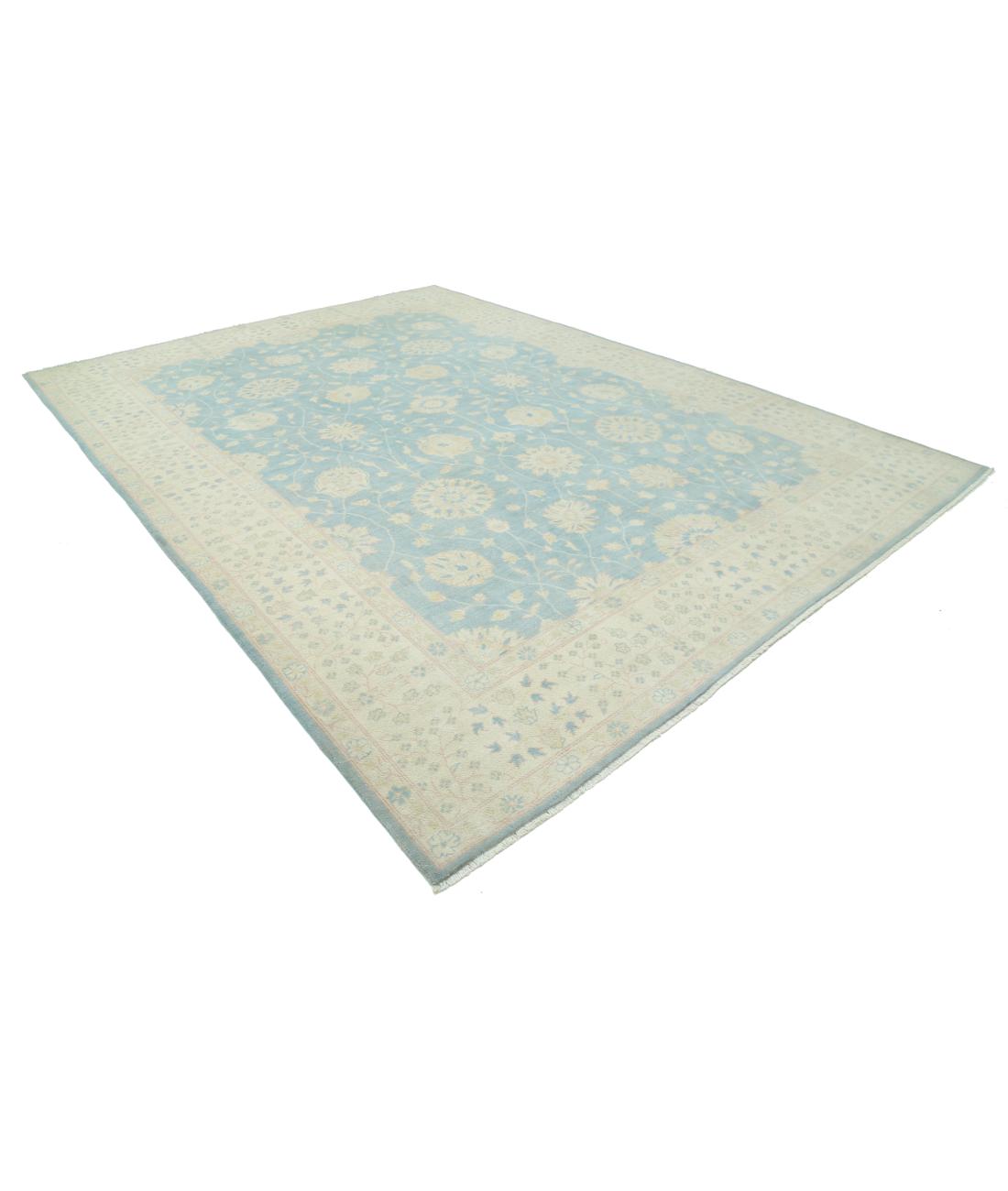 Kazak 9' 10" X 13' 6" Hand-Knotted Wool Rug 9' 10" X 13' 6" (300 X 411) / Blue / Ivory