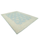 Kazak 9' 10" X 13' 6" Hand-Knotted Wool Rug 9' 10" X 13' 6" (300 X 411) / Blue / Ivory