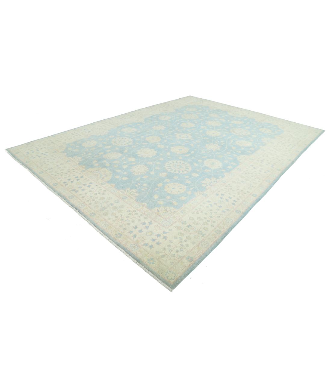 Kazak 9' 10" X 13' 6" Hand-Knotted Wool Rug 9' 10" X 13' 6" (300 X 411) / Blue / Ivory