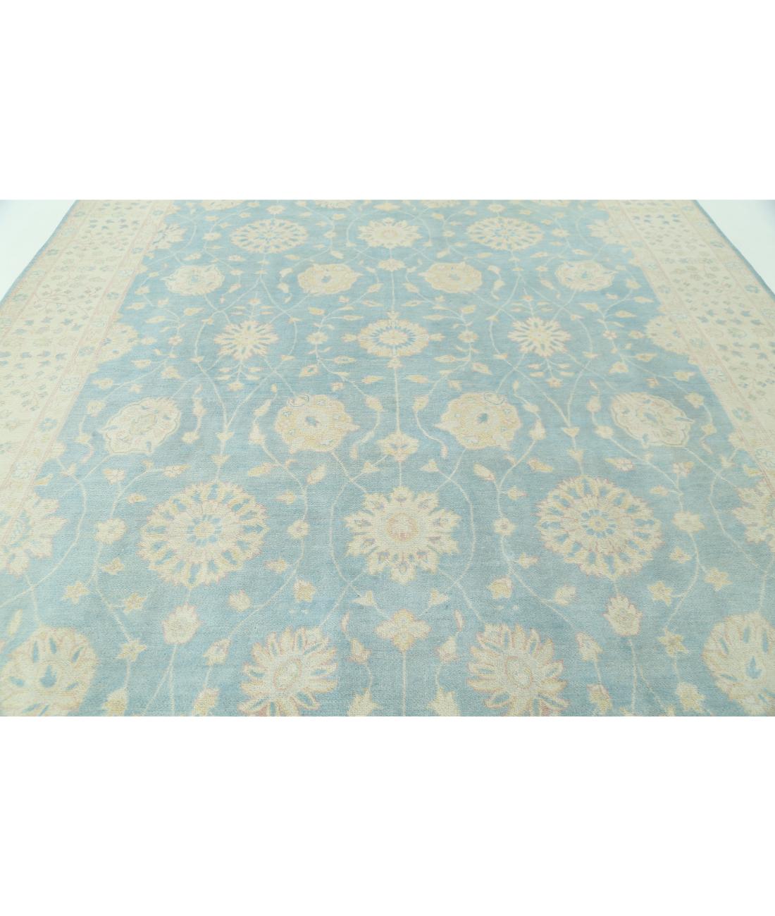 Kazak 9' 10" X 13' 6" Hand-Knotted Wool Rug 9' 10" X 13' 6" (300 X 411) / Blue / Ivory