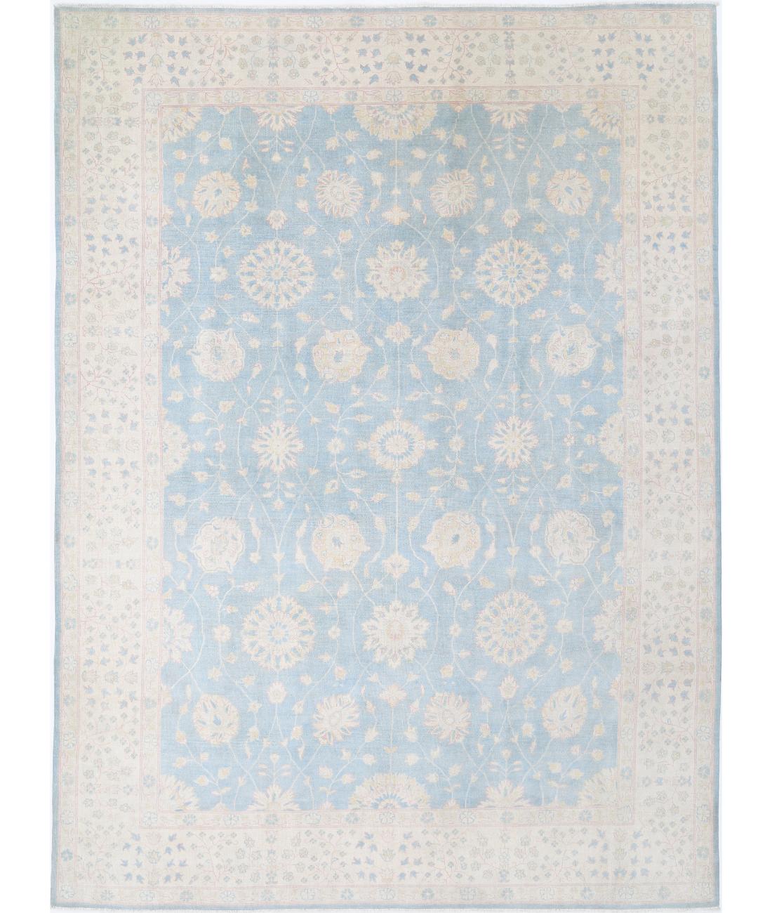 Kazak 9' 10" X 13' 6" Hand-Knotted Wool Rug 9' 10" X 13' 6" (300 X 411) / Blue / Ivory