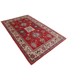 Kazak 5' 0" X 7' 9" Hand-Knotted Wool Rug 5' 0" X 7' 9" (152 X 236) / Red / Ivory