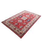 Kazak 5' 0" X 7' 9" Hand-Knotted Wool Rug 5' 0" X 7' 9" (152 X 236) / Red / Ivory