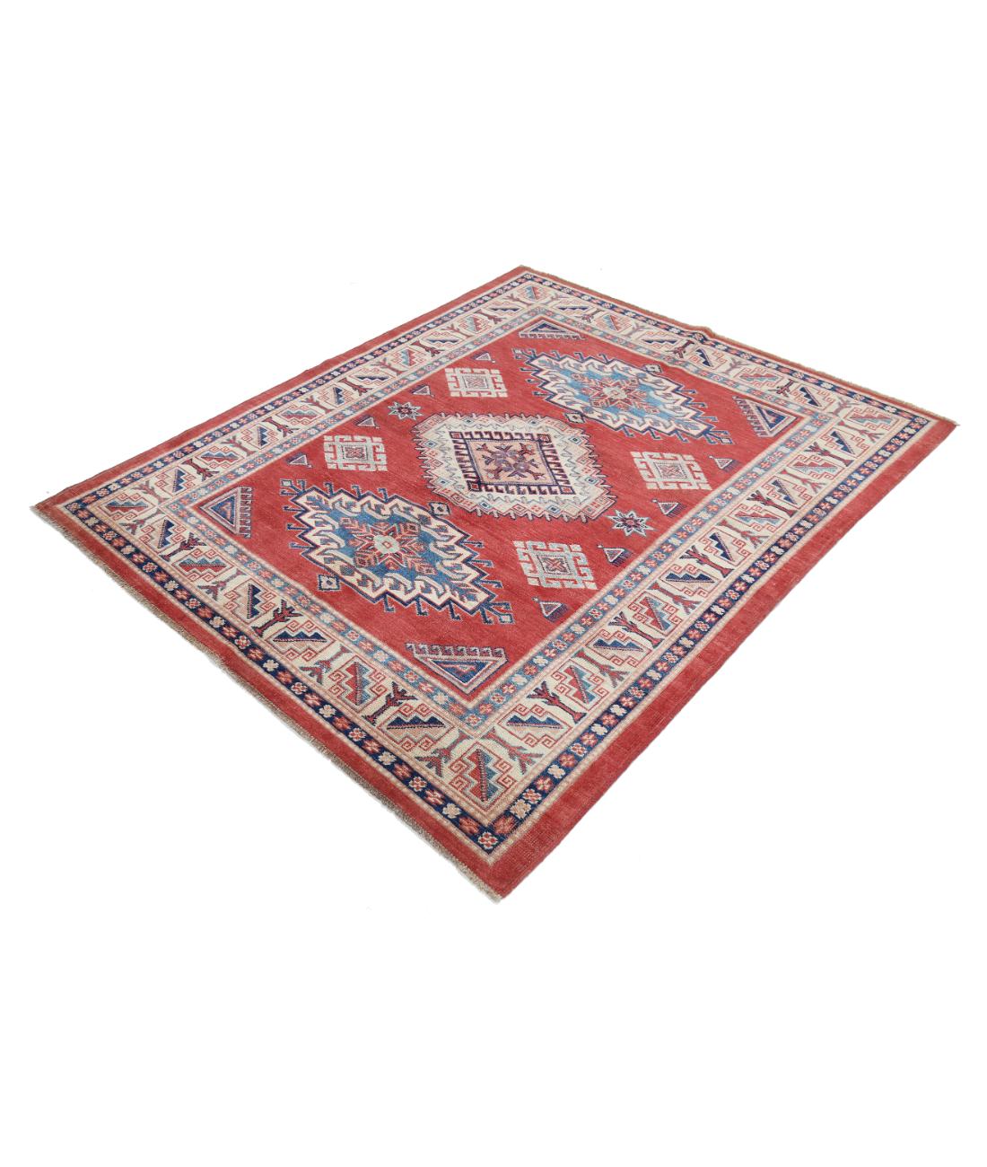 Kazak 4' 11" X 6' 0" Hand-Knotted Wool Rug 4' 11" X 6' 0" (150 X 183) / Red / Ivory