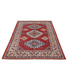 Kazak 4' 11" X 6' 0" Hand-Knotted Wool Rug 4' 11" X 6' 0" (150 X 183) / Red / Ivory