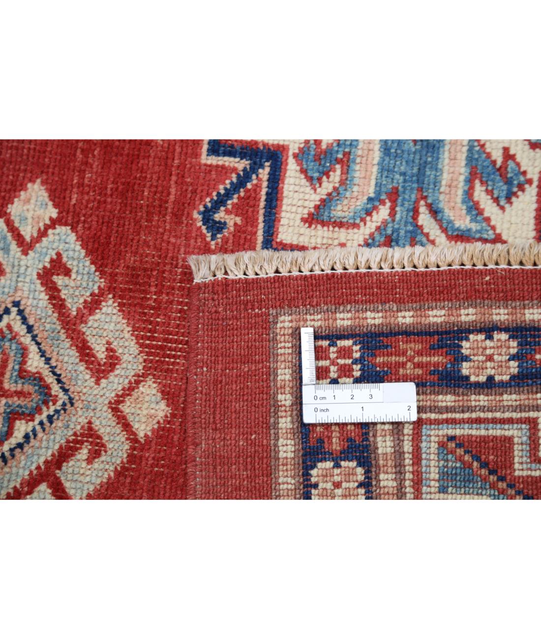 Kazak 4' 11" X 6' 0" Hand-Knotted Wool Rug 4' 11" X 6' 0" (150 X 183) / Red / Ivory