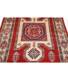 Kazak 4' 11" X 6' 5" Hand-Knotted Wool Rug 4' 11" X 6' 5" (150 X 196) / Red / Ivory