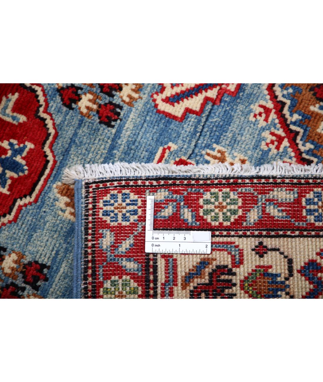 Kazak 4' 0" X 14' 5" Hand-Knotted Wool Rug 4' 0" X 14' 5" (122 X 439) / Blue / Ivory