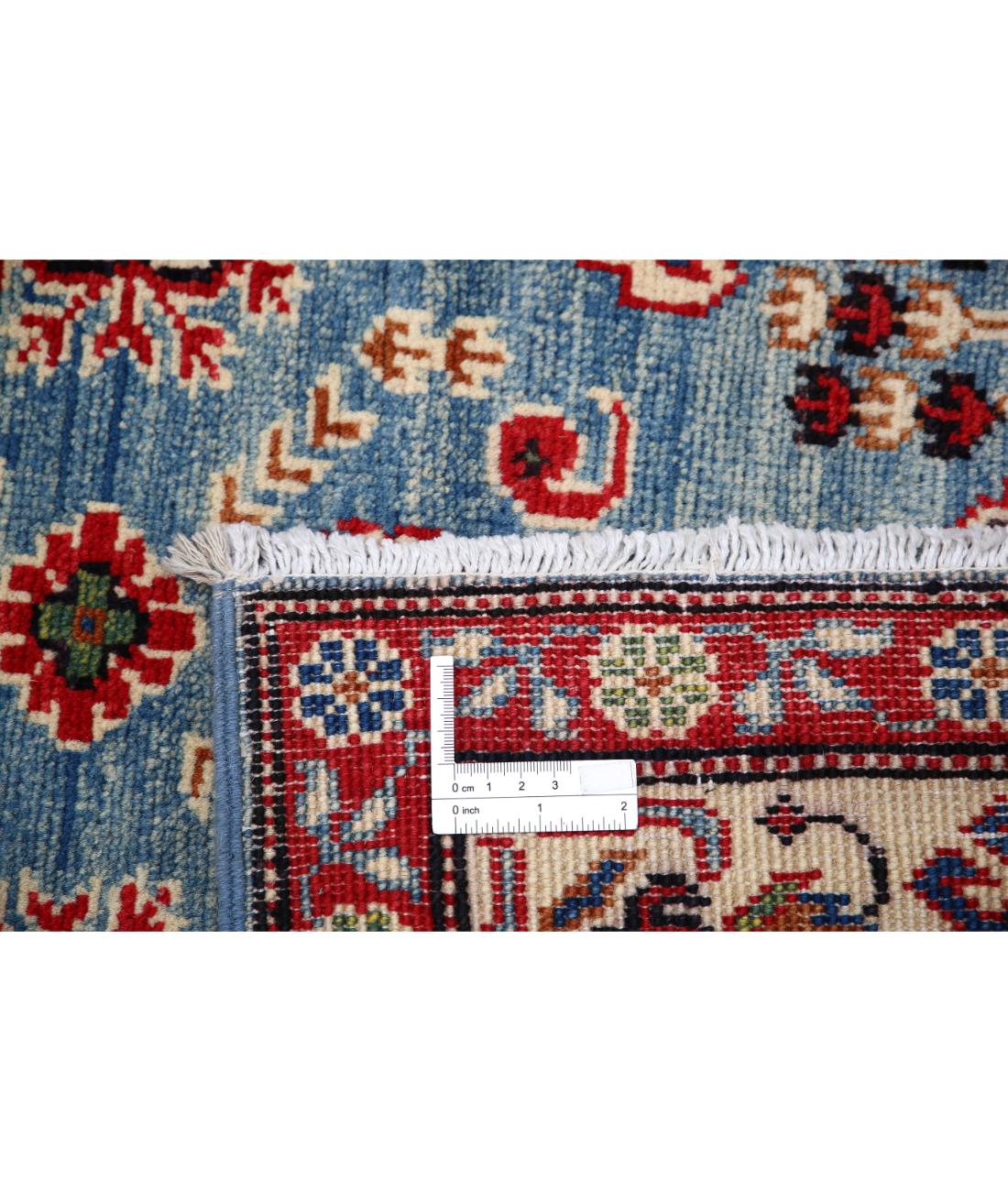 Kazak 4' 1" X 14' 4" Hand-Knotted Wool Rug 4' 1" X 14' 4" (124 X 437) / Blue / Ivory