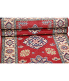 Kazak 2' 10" X 9' 10" Hand-Knotted Wool Rug 2' 10" X 9' 10" (86 X 300) / Red / Ivory