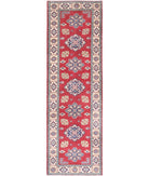 Kazak 2' 10" X 9' 10" Hand-Knotted Wool Rug 2' 10" X 9' 10" (86 X 300) / Red / Ivory