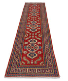 Kazak 2' 8" X 11' 7" Hand-Knotted Wool Rug 2' 8" X 11' 7" (81 X 353) / Red / Ivory