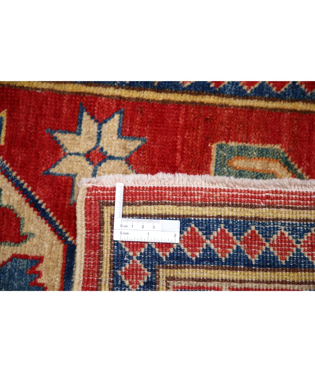 Kazak 2' 8" X 11' 7" Hand-Knotted Wool Rug 2' 8" X 11' 7" (81 X 353) / Red / Ivory