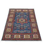 Kazak 2' 10" X 4' 8" Hand-Knotted Wool Rug 2' 10" X 4' 8" (86 X 142) / Blue / Ivory