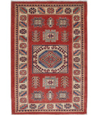 Kazak 3' 2" X 5' 0" Hand-Knotted Wool Rug 3' 2" X 5' 0" (97 X 152) / Red / Ivory