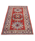 Kazak 2' 11" X 4' 11" Hand-Knotted Wool Rug 2' 11" X 4' 11" (89 X 150) / Red / Ivory