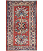 Kazak 2' 11" X 4' 11" Hand-Knotted Wool Rug 2' 11" X 4' 11" (89 X 150) / Red / Ivory