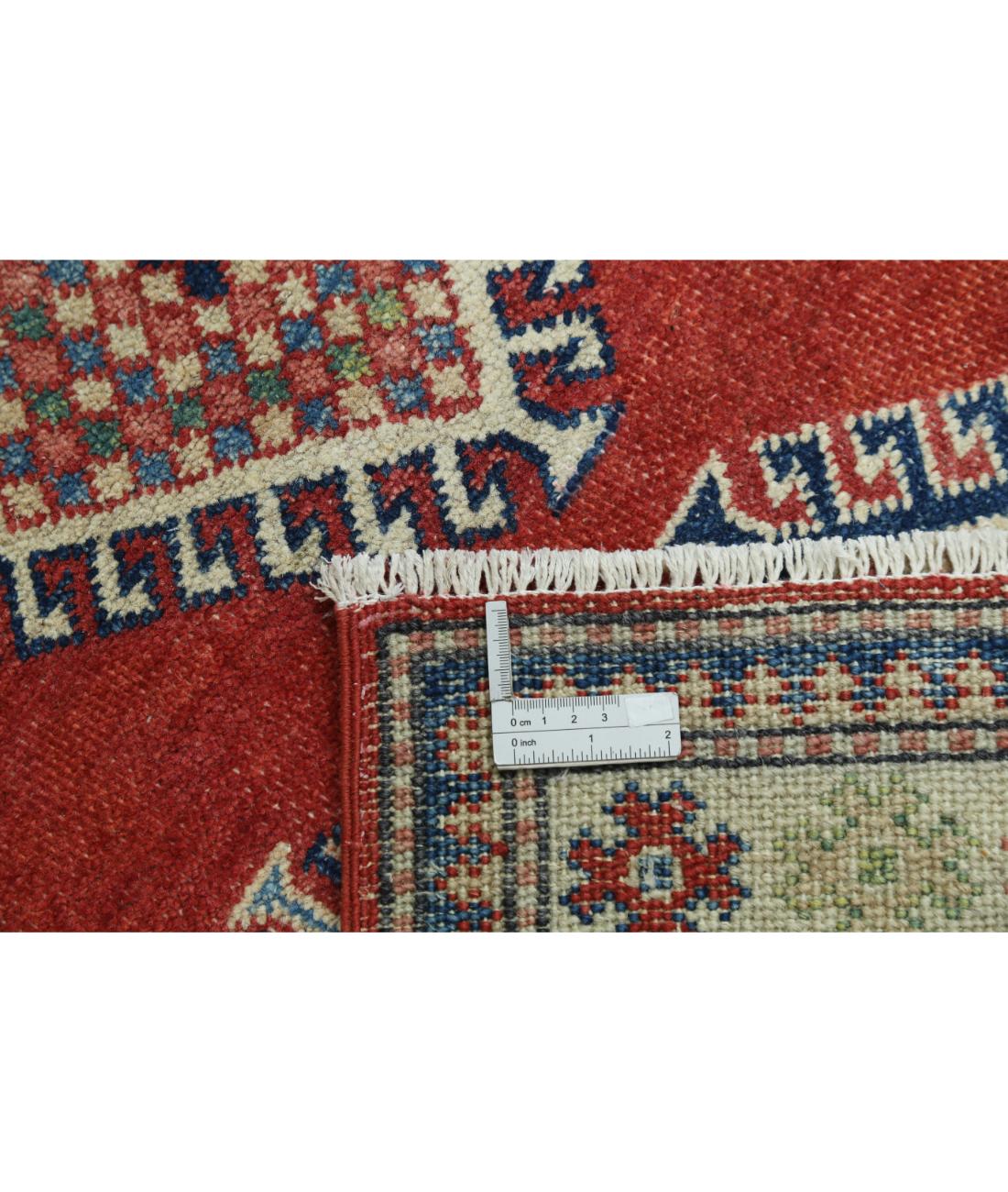 Kazak 2' 11" X 4' 11" Hand-Knotted Wool Rug 2' 11" X 4' 11" (89 X 150) / Red / Ivory