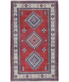 Kazak 2' 11" X 4' 11" Hand-Knotted Wool Rug 2' 11" X 4' 11" (89 X 150) / Red / Ivory