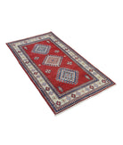 Kazak 2' 1" X 4' 11" Hand-Knotted Wool Rug 2' 1" X 4' 11" (64 X 150) / Red / Ivory