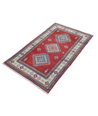 Kazak 2' 1" X 4' 11" Hand-Knotted Wool Rug 2' 1" X 4' 11" (64 X 150) / Red / Ivory