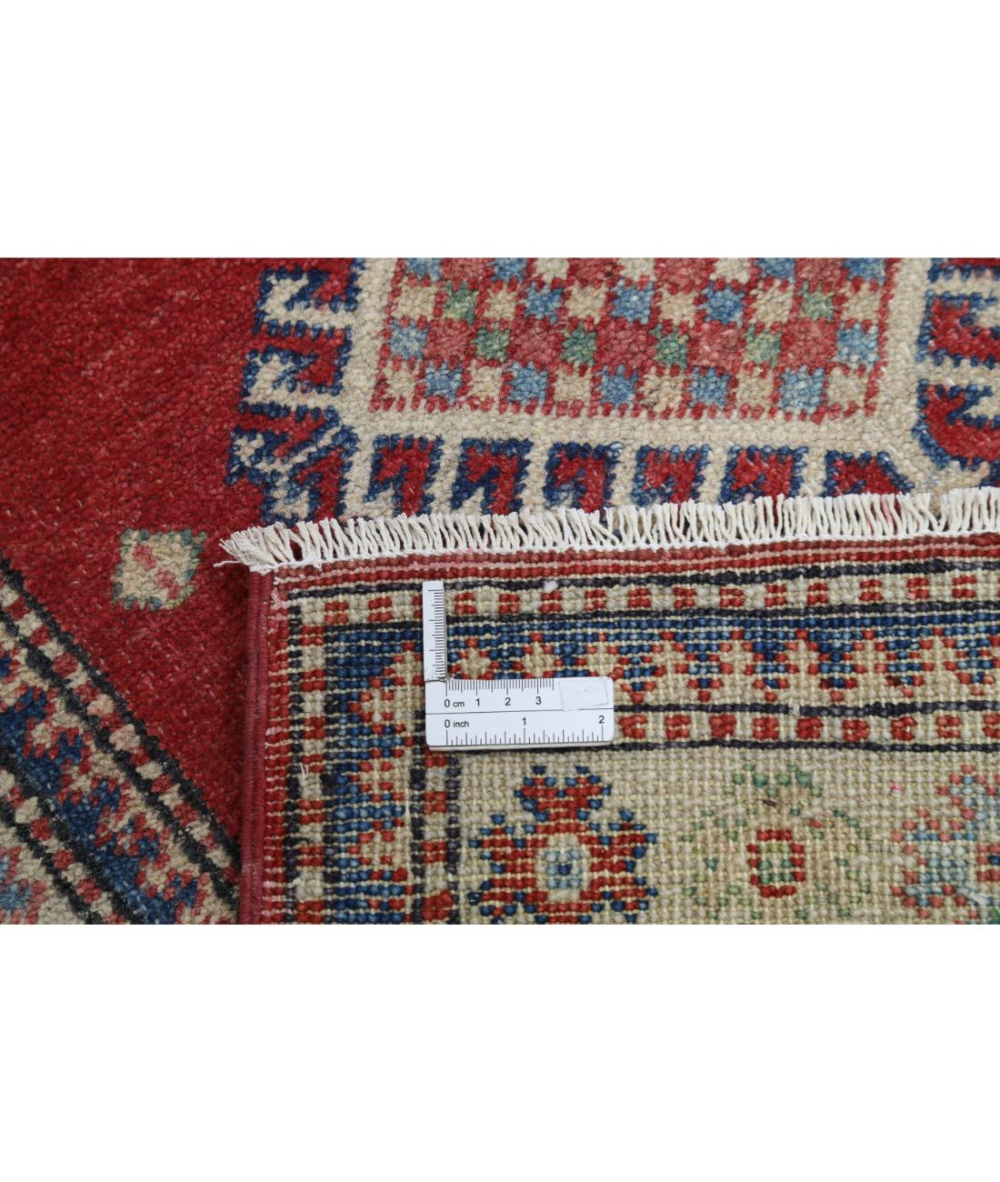 Kazak 2' 1" X 4' 11" Hand-Knotted Wool Rug 2' 1" X 4' 11" (64 X 150) / Red / Ivory