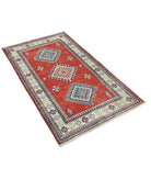 Kazak 2' 10" X 5' 0" Hand-Knotted Wool Rug 2' 10" X 5' 0" (86 X 152) / Red / Ivory