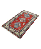 Kazak 2' 10" X 5' 0" Hand-Knotted Wool Rug 2' 10" X 5' 0" (86 X 152) / Red / Ivory