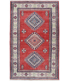 Kazak 2' 10" X 5' 0" Hand-Knotted Wool Rug 2' 10" X 5' 0" (86 X 152) / Red / Ivory