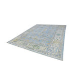 Oushak 9' 7" X 12' 7" Hand-Knotted Wool Rug 9' 7" X 12' 7" (292 X 384) / Blue / Ivory