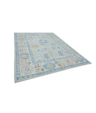 Oushak 7' 9" X 10' 1" Hand-Knotted Wool Rug 7' 9" X 10' 1" (236 X 307) / Blue / Grey