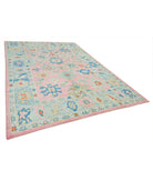 Oushak 7' 11" X 11' 4" Hand-Knotted Wool Rug 7' 11" X 11' 4" (241 X 345) / Pink / Grey