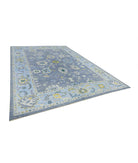 Oushak 10' 1" X 14' 9" Hand-Knotted Wool Rug 10' 1" X 14' 9" (307 X 450) / Grey / Blue