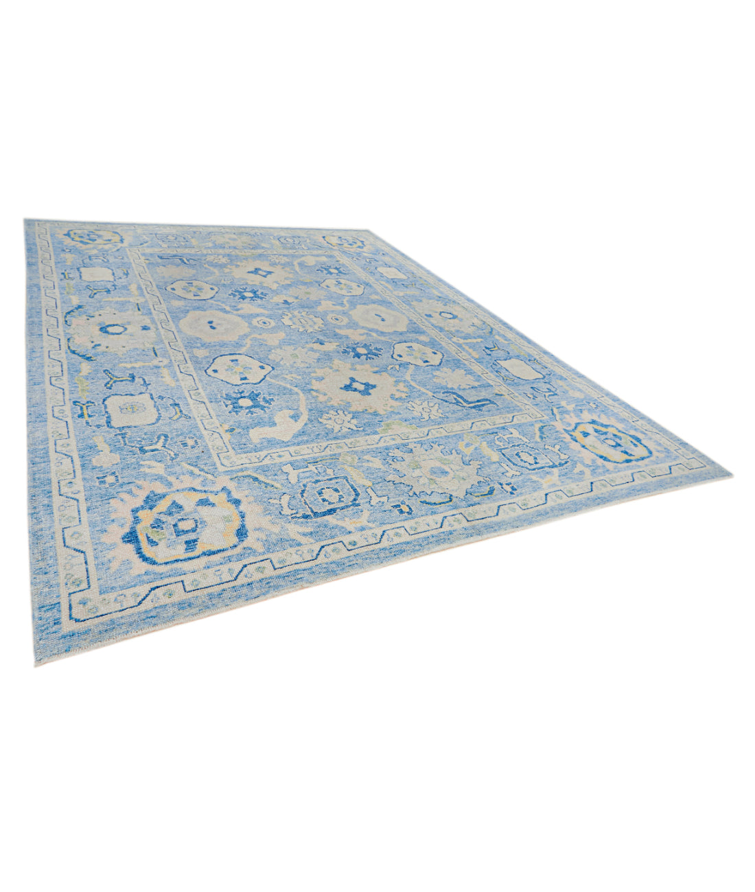 Oushak 9' 7" X 12' 11" Hand-Knotted Wool Rug 9' 7" X 12' 11" (292 X 394) / Blue / Ivory