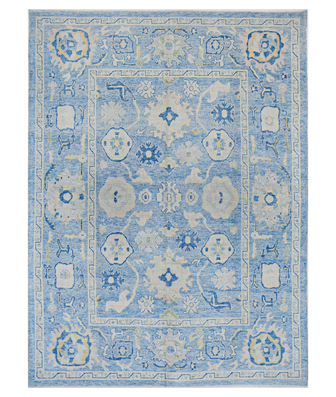 Oushak 9' 7" X 12' 11" Hand-Knotted Wool Rug 9' 7" X 12' 11" (292 X 394) / Blue / Ivory