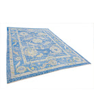 Oushak 7' 11" X 11' 3" Hand-Knotted Wool Rug 7' 11" X 11' 3" (241 X 343) / Blue / Ivory