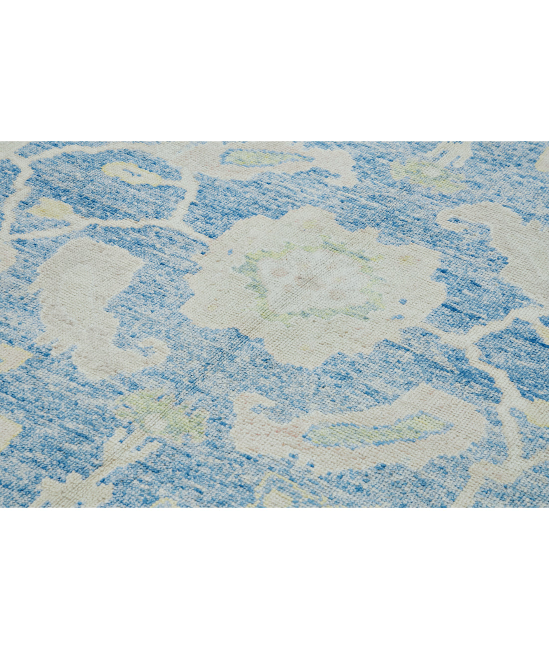 Oushak 7' 11" X 11' 3" Hand-Knotted Wool Rug 7' 11" X 11' 3" (241 X 343) / Blue / Ivory