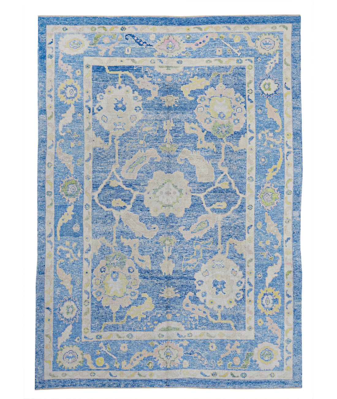 Oushak 7' 11" X 11' 3" Hand-Knotted Wool Rug 7' 11" X 11' 3" (241 X 343) / Blue / Ivory